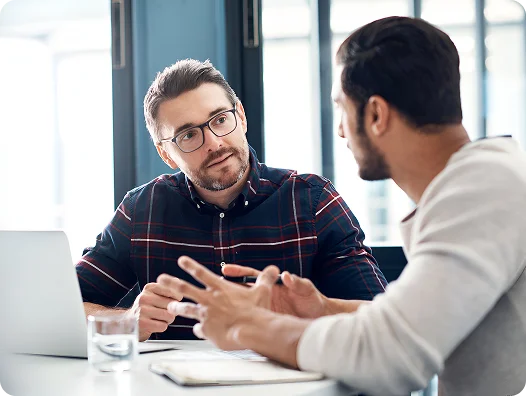 Business consultation meeting between two professionals