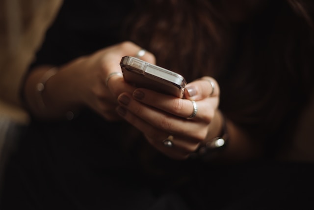 Person holding phone