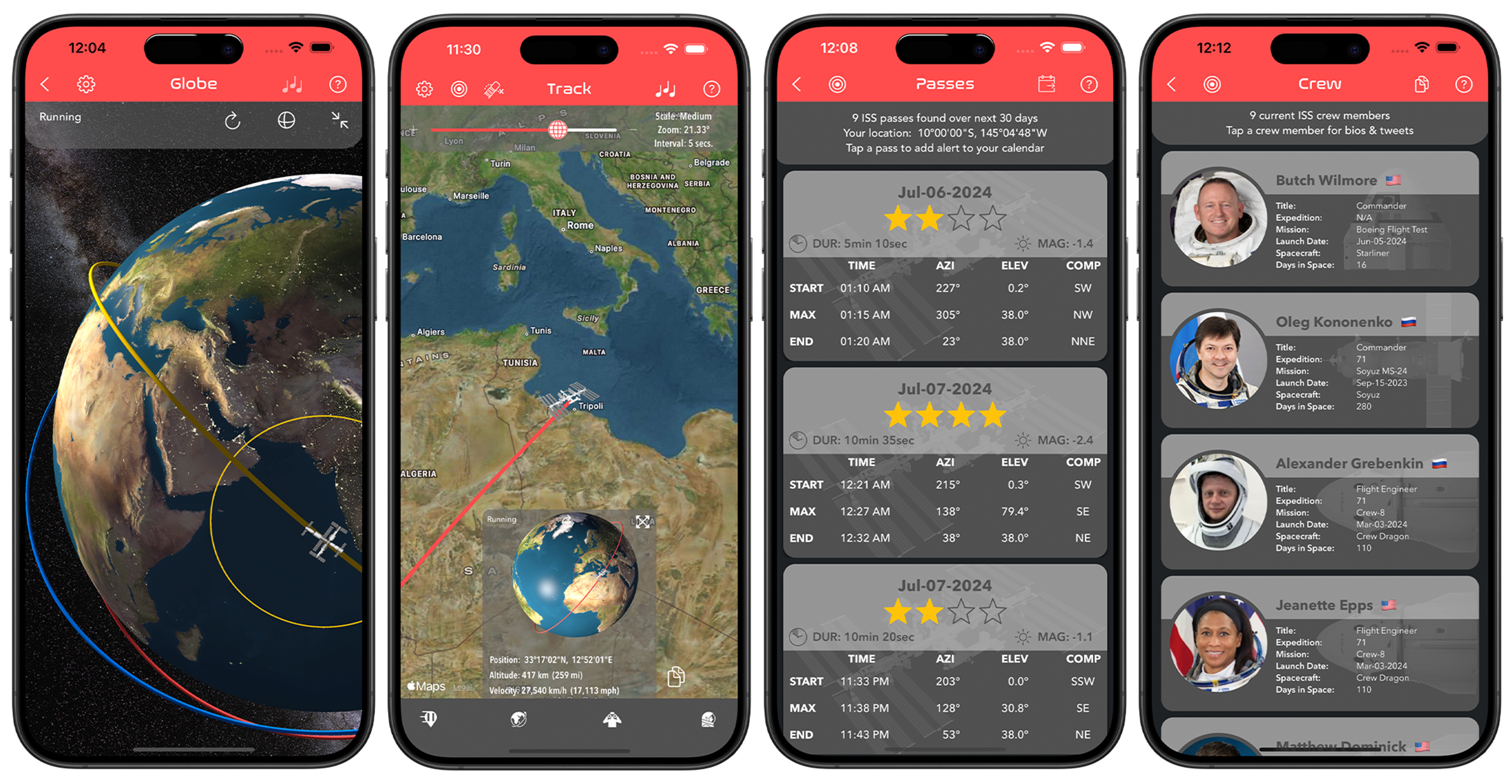 Get pass predictions for ISS, Chinese space station, and the Hubble space telescope with ISS Real-Time Tracker 3D exclusively on the App Store