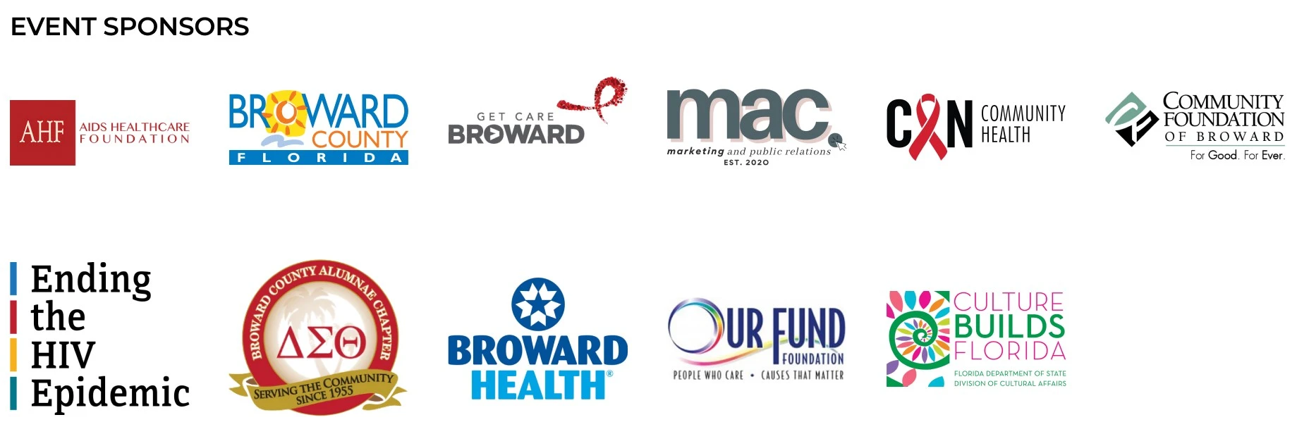 World Aids Field Day Sponsors