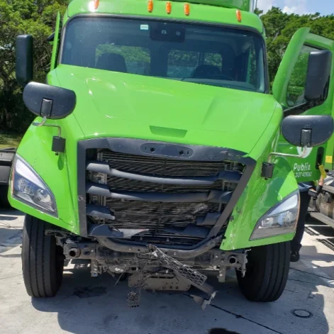Damaged commercial truck