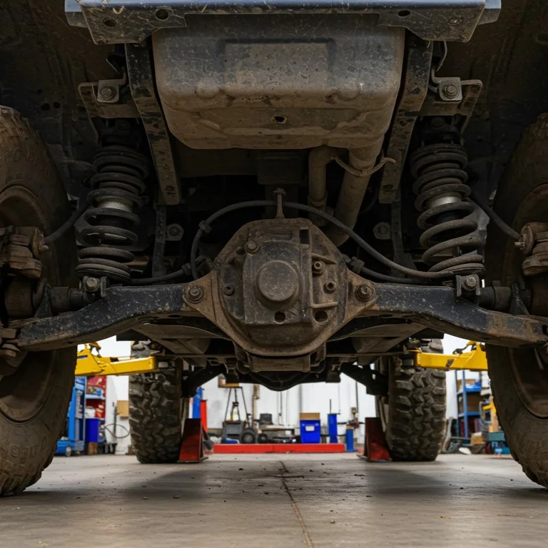 Truck leaf spring repair shop inspection