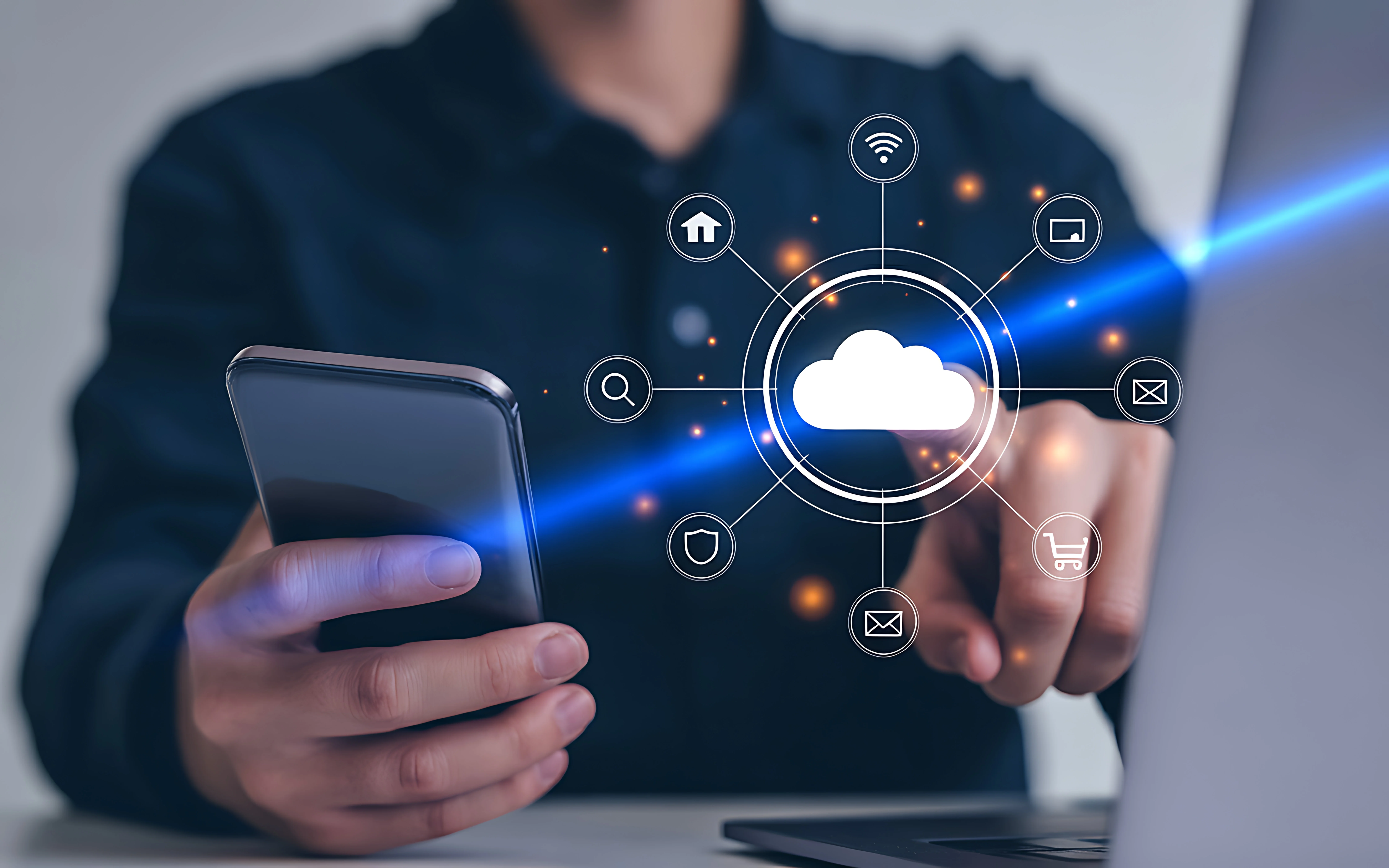cloud services connectivity digital services mobile laptop